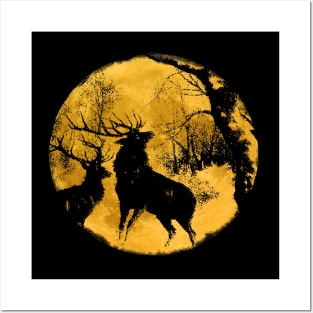 Deer in the forest Posters and Art